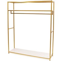 Senderpick - Goldener Kleiderbügel mit Regalen Metallbügel mit Regalen Abnehmbarer Kleiderbügel Freistehender multifunktionaler Ständer (150 x 40 x von SENDERPICK
