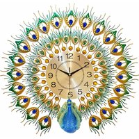 Senderpick - Kreative Pfau Wanduhr Metalluhr Wandmontierte Uhr Wall Clock Wohnkultur Geschenk Wanduhr Wandhängende Wanddekoration von SENDERPICK