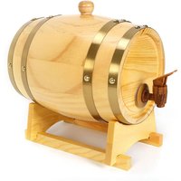 Massiv Weinfass mit Hahn Holzfass Whiskyfass Gartenfass 3L Weinlagerung Eimer von SENDERPICK
