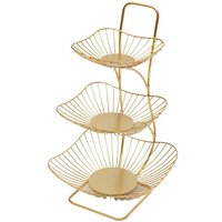 Obstkorb mit 3 Ebenen, Obsttellerhalter, Gemüseschale, Tablett aus vergoldetem Metalldraht Obstkorb mit 3 Ebenen, Obsttellerhalter, Gemüseschale, Tablett aus vergoldetem Metalldraht von SENDERPICK