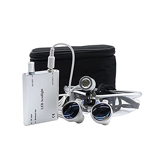 Profi Dental Binokularlupe Lupe Zahnarzt Loupes Kopflupe Lupenbrille + LED Headlight 3.5 x 420mm Vergrößerungsglas von SENDERPICK