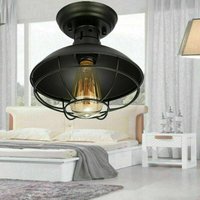 Retro Deckenlampe Pendelleuchte Hängelampe Metallkäfig-Deckenleuchte rustikale Mini-Hängelampe Kuppelförmig Lampenbefestigung von SENDERPICK