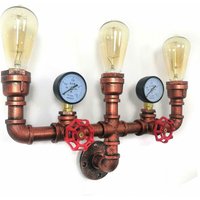 Senderpick - Retro Metall Bar Licht Wasserrohr Dreikopf-Industrielampe Wandleuchte von SENDERPICK