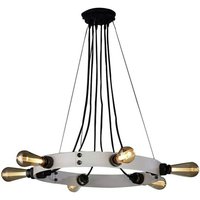 Retro Pendelleuchte Metall Hängelampe LED-Hängeleuchte E27 LED-Licht (Schwarz+Silber) von SENDERPICK