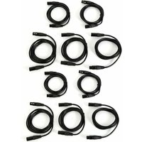 Senderpick - 10pcs dmx 6.6FT 3-Pin xlr Bühnenlichtkabel 2m Für Bühnenlichts Scheinwerfer Schwarz von SENDERPICK