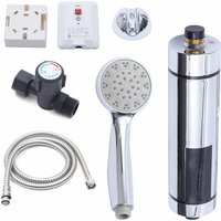 220V 5500W Warmwasserbereiter Sofortige Elektro Kleindurchlauferhitzer Bad Warmwasser Heizung Dusche Kit Silber von SENDERPICK