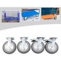 4 Rollen 8"-Schwenkrolle mit Bremse - Solide Lenkrollen - 360°-Lenkrollen - Rutschfeste Industrierollen - Bis zu 1000 kg 4 Rollen 8"-Schwenkrolle mit Bremse - Solide Lenkrollen - 360°-Lenkrollen - Rutschfeste Industrierollen - Bis zu 1000 kg von SENDERPICK