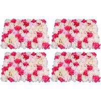 Senderpick - 4 Teile 60X40cm Künstliche Blumenwand Blumendekoration Wandpaneele Hochzeit Rosenwand Kunstblumenwand Hintergrunddekor von SENDERPICK