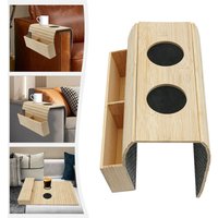 Senderpick - Bambus-Sofa Armlehne Tablett Getränkehalter Snacktisch Serviertisch Sessel Tablett von SENDERPICK