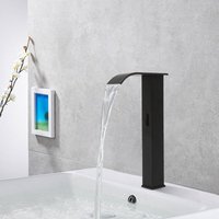 Infrarot-Sensor Waschbecken Wasserhahn Badezimmer Einhandmischer Schwarz von SENDERPICK