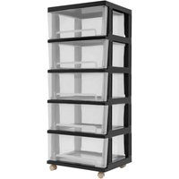 Senderpick - Kunststoff-Schubladenbox mit 5 Ebenen à 40 cm und Rollen, vertikaler Aufbewahrungsschrank, geeignet für Schlafzimmer, Badezimmer, von SENDERPICK