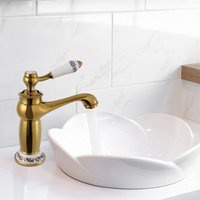 Lampenmodell Gott Vintage Messing Wasserhahn Waschbecken Wasserhahn Küchenspüle Einhebelmischer Wasserhahn Goldfarbe von SENDERPICK