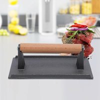 Senderpick - Manuelle Steakpresse aus Gusseisen, 21 cm Seitenlänge, flacher Spatel für gegrilltes Steak und schräger Spatel, ideal für Bacon, Burger, Senderpick - Manuelle Steakpresse aus Gusseisen, 21 cm Seitenlänge, flacher Spatel für gegrilltes Steak und schräger Spatel, ideal für Bacon, Burger, von SENDERPICK