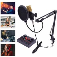 Schwarzes Mikrofon Vielseitiges Mikrofon mit V8s Live Sound Card usb Pro Kondensator-Mikrofon Studio-Kondensator-Aufnahme-Soundkarte Bluetooth-Kit Schwarzes Mikrofon Vielseitiges Mikrofon mit V8s Live Sound Card usb Pro Kondensator-Mikrofon Studio-Kondensator-Aufnahme-Soundkarte Bluetooth-Kit von SENDERPICK