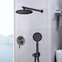 Shower System Black Matt Unterputz-Duschset mit Brausekopf und Handbrause 10 Inch Rain Shower von SENDERPICK