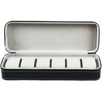 Senderpick - Uhrenbox Uhrentasche Schmuckkasten Uhrenschatulle Uhrenkoffer Organizer Schmuck Display Aufbewahrungsbox Box Schwarz (6 Steckplätze) von SENDERPICK