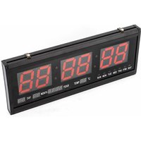 Led Wanduhr Digital Uhr Elektronik Uhr mit 24-Stunden-Anzeige Temperatur Haus Büro Deko von SENDERPICK