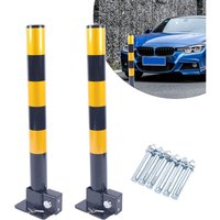 Set mit 2 abnehmbaren runden Absperrungen für Parkplätze, Verkehrsschilder, Sicherheitszeichen, Pollen, Einfahrt, abschließbare Post mit von SENDERPICK