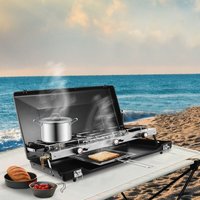Tragbarer Tisch-Gaskocher für den Außenbereich 3 Brenner Campingkocher 4500W von SENDERPICK