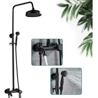 Senderpick - Wand-Duschset Retro Nostalgia Black, Duschanschluss, Regendusche mit Handbrause, Duschsystem, einstellbare Duschhöhe von SENDERPICK