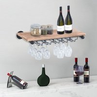 Wand-Weinregal aus Holz Metall Weinschrank Gläserhalter für Bar von SENDERPICK