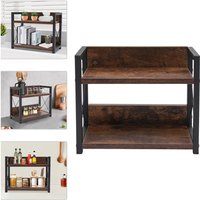 Zweistufiges Regal, Küchenregal aus Holz, Küchenregal, Gewürzregal für die Arbeitsplatte, Ablagefach für Akten Zweistufiges Regal, Küchenregal aus Holz, Küchenregal, Gewürzregal für die Arbeitsplatte, Ablagefach für Akten von SENDERPICK