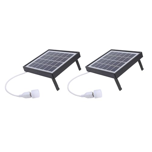 SENECESLI 2pcs Monokristalline Solarpanel, Hohe Effizienz Stromladegerät mit Hoher Helligkeits LED Glühbirne für Wohnmobile, Zuhause, Farm, Boot (BLACK) von SENECESLI