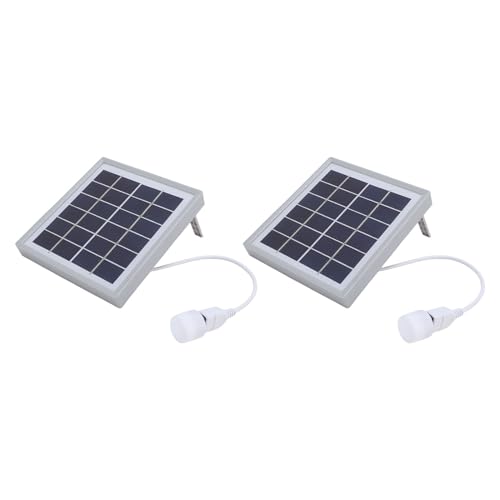 SENECESLI 2pcs Monokristalline Solarpanel, Hohe Effizienz Stromladegerät mit Hoher Helligkeits LED Glühbirne für Wohnmobile, Zuhause, Farm, Boot (GRAY) von SENECESLI
