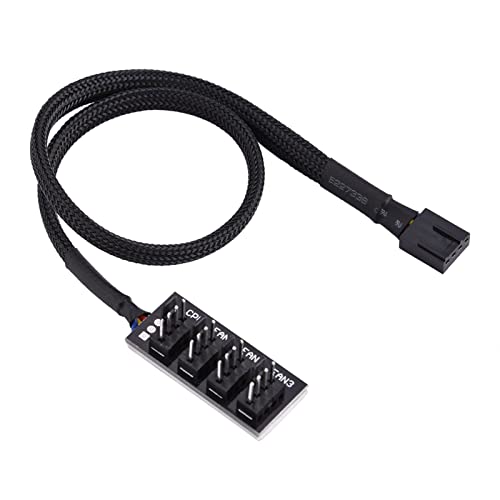 SENECESLI 4 poliges PWM Lüfter Splitterkabel, PC Lüfter Verlängerungskabel, PWM Splitter Hub für 4 poligen 3 poligen Lüfter, Computer CPU Gehäuselüfter Strom Multi Splitter Anschlusskabel von SENECESLI