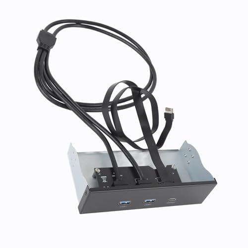 SENECESLI 5,25 Zoll Vorderseite USB Hub, 20gbit / S Gen2x2 USB EIN Interner Kartenleser Vom Typ C, Ersatz für Optische Antriebserweiterungspanel für PC Computer, 19pin von SENECESLI