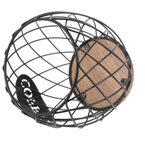 SENECESLI Arbeitsplufung Kaffeeschalenlagerkorb, Stilvoller Aussehen Großer Kapazitätsmalerei Prozess Iron Fade Proof Coffee Pod Halter Organizer Holzbasis für Kaffeebar (BLACK) von SENECESLI
