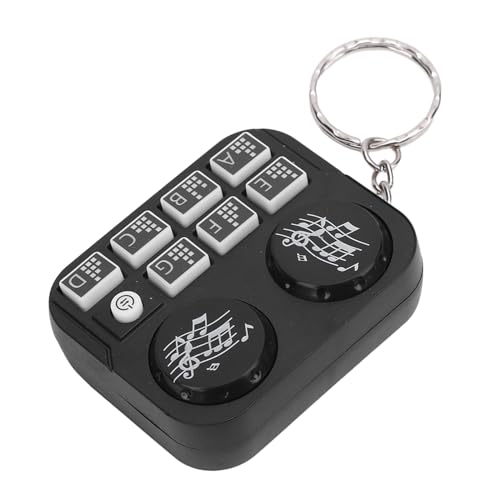 SENECESLI DJ Disc Player Schlüsselbund, Tragbarer -Keyring Drehen Farbenfrohe Lichter für Erwachsene für Rucksack (BLACK) von SENECESLI