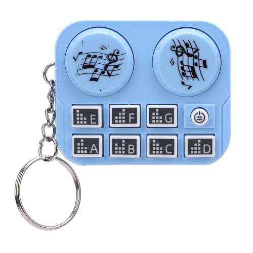SENECESLI DJ Disc Player Schlüsselbund, Tragbarer -Keyring Drehen Farbenfrohe Lichter für Erwachsene für Rucksack (BLUE) von SENECESLI