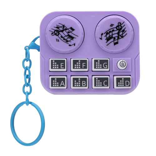 SENECESLI DJ Disc Player Schlüsselbund, Tragbarer -Keyring Drehen Farbenfrohe Lichter für Erwachsene für Rucksack (violett) von SENECESLI