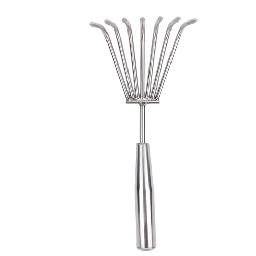 SENECESLI Edelstahl -Handscharke, Kleiner Strand -Rake Garten Bodenstrecke mit Bequemem Griff, 7 Zinken Blattrakes Zum Anbau von Lockern von Bodenblütenbetten von SENECESLI