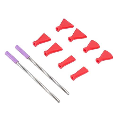 SENECESLI Edelstahl -Strohdüse Set, Acrylgießlack Liefert Tragbare Malstrohdüse für Handwerk (Rot) von SENECESLI