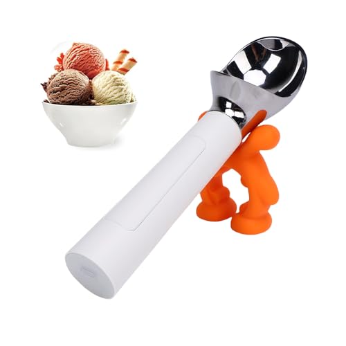 SENECESLI Elektrisch Beheizter Eisportionierer, Wiederaufladbarer Elektrischer Eisportionierer mit LED-Anzeige, Erhitzt auf 70 °C für Hartes Eis, Automatische Zeitsteuerung (WHITE) von SENECESLI