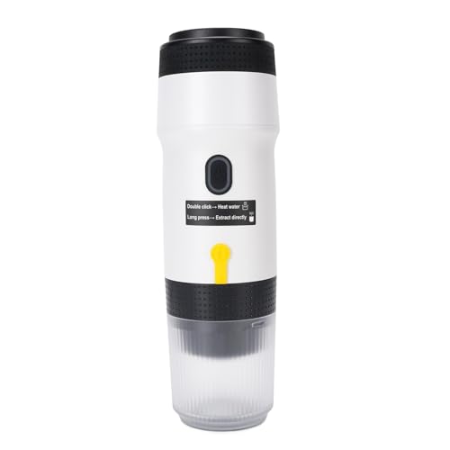 SENECESLI Kapselkaffeemaschine, Reisefreundliche Tragbare Kaffeemaschine für Auto (WHITE) von SENECESLI