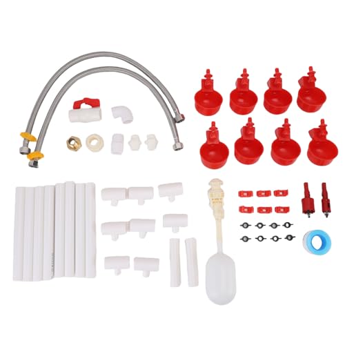SENECESLI Komplette Set Automatic Chicken Waterer System, DIY Chicken Water Feeder mit 8 Hühnerwasserbechern, für Enten, Geflügel, Vollautomatische Geflügelwasserversorgung SENECESLI Komplette Set Automatic Chicken Waterer System, DIY Chicken Water Feeder mit 8 Hühnerwasserbechern, für Enten, Geflügel, Vollautomatische Geflügelwasserversorgung von SENECESLI