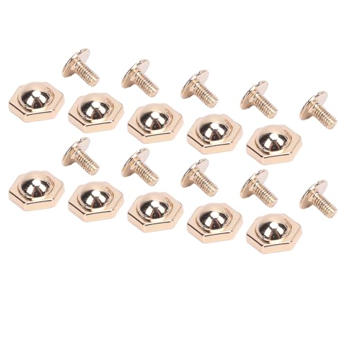 SENECESLI Metallhexe Nieten, 50 Sets 10 -mm -Verschleiß Widerstehen Kompakte Größe Nietschlitzschraubenkit Zum Reparieren von Lederhandwerk (Hell Gold) von SENECESLI