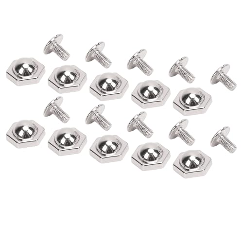 SENECESLI Metallhexe Nieten, 50 Sets 10 -mm -Verschleiß Widerstehen Kompakte Größe Nietschlitzschraubenkit Zum Reparieren von Lederhandwerk (SILVER) von SENECESLI
