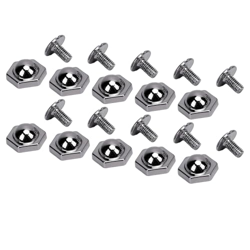 SENECESLI Metallhexe Nieten, 50 Sets 10 -mm -Verschleiß Widerstehen Kompakte Größe Nietschlitzschraubenkit Zum Reparieren von Lederhandwerk (Silberschwarz) von SENECESLI