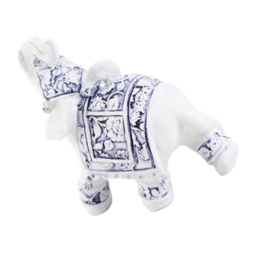 SENECESLI Niedliche Elefant Figur Skulptur Blau -weißes Porzellanverzierung für Urlaubshaus -Warming Geschenke (350ML) von SENECESLI