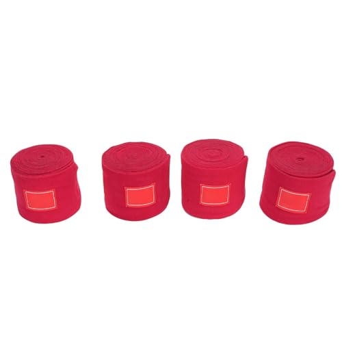 SENECESLI Pferdebein Verband, Pferdebein Bein Wraps Set aus 4 Multi Funktionaler Schutz für den Innenraum Im Freien (Rot) von SENECESLI