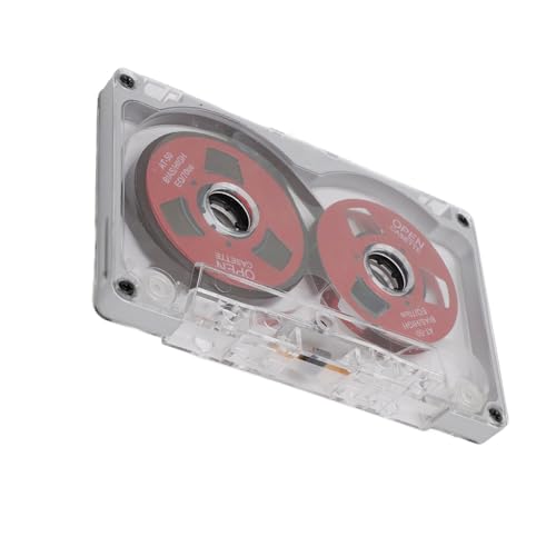 SENECESLI Rollen Sie Sich auf Blind -Sound -Kassettenklebeband, 55 Minuten Aluminiumlegierung Rahmen Professionelle Leere Kassettenbänder für Musikaufnahmen (Silberrahmen rote Platte) von SENECESLI
