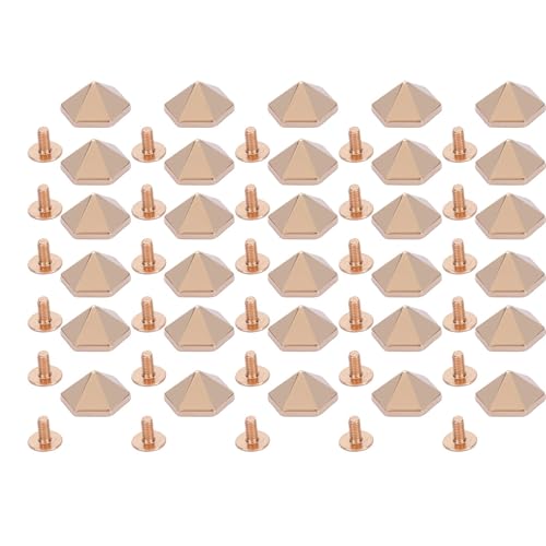 SENECESLI Schraubennieten, Abriebsichere Lederhandwerksnieten 30 Sets Multifunktionale Hex -Pyramidenform für Schuhe (GOLD) von SENECESLI