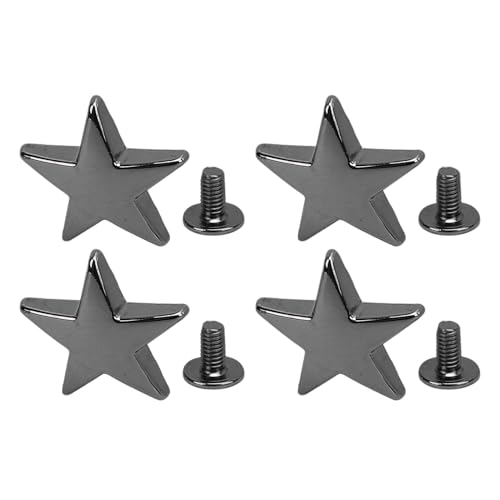 SENECESLI Sternnieten, Sternnieten Kit Dekorativ 20 Mm mit 7 Mm PH -Schrauben für Bekleidungsschuhe Jacken (Silberschwarz) von SENECESLI