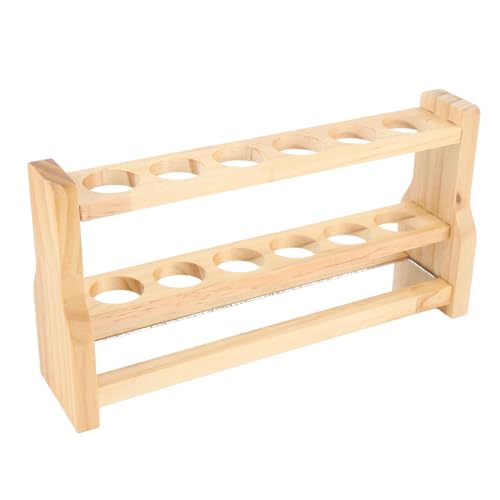 SENECESLI Testrohr Organizer, Multifunktional Testrohrregal Holz 6 Runde Löcher für Kosmetik -Tintenkit für Laborarbeitsraum (26 mm) von SENECESLI