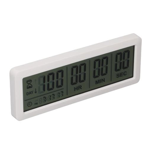 SENECESLI Timer für Digitale Countdown Tage, 999 Tage Count Down Clock mit Stand, Starker Magnetischer Rücken, Geeignet für den Urlaubspension (White) von SENECESLI