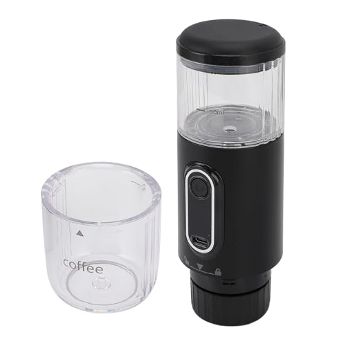 SENECESLI Tragbare Kaffeemaschine, 100 Ml Abs Metall Tragbare Kaffeemaschine Kapsel und Kaffeepulver Zum Camping (BLACK) von SENECESLI